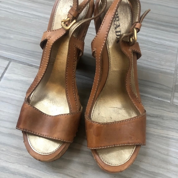 Vintage Prada Sling backs with Cork Sole - Picture 3 of 4